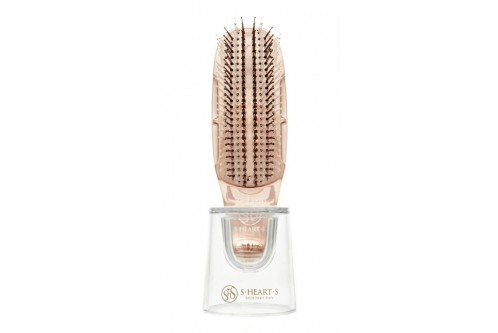 Укороченная массажная расческа Scalp Brush Gold, S-Heart-S, золотая, 376 зубчиков