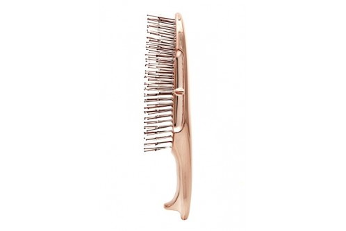 Укороченная массажная расческа Scalp Brush Gold, S-Heart-S, золотая, 376 зубчиков