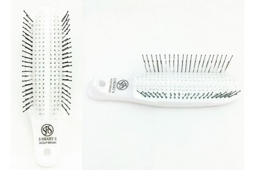 Укороченная массажная восстанавливающая расческа Scalp Brush Com Regular, S-Heart-S, обычной жесткости, 376 зубчиков