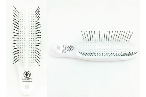 Укороченная массажная восстанавливающая расческа Мажестик/Majestic (Scalp Brush) Com Regular, S-Heart-S, обычной жесткости, 376 зубчиков