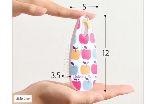 Компактная массажная расческа для детей Univiala Petit, S-Heart-S, рисунок - Слон/Яблоко