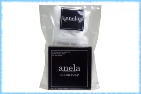 Мыло с 7% содержанием AHA (гликолевая кислота) с сеточкой Anela Mana Soap, 100 гр.