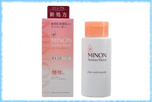 Очищающая пудра для сухой, чувствительной кожи Minon Amino Moist Clear Wash Powder, Daiichi Sankyo, 35 гр.