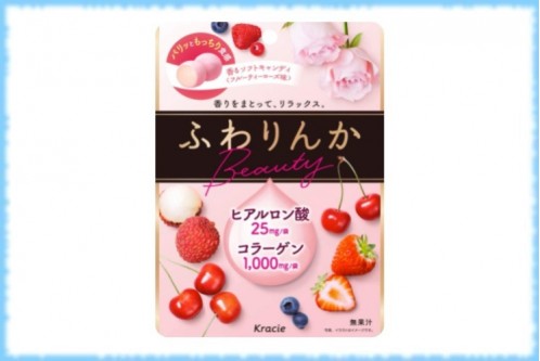 Жевательные конфеты со вкусом розы и ягод Fuwarinka Beauty, Kracie, 32 гр.